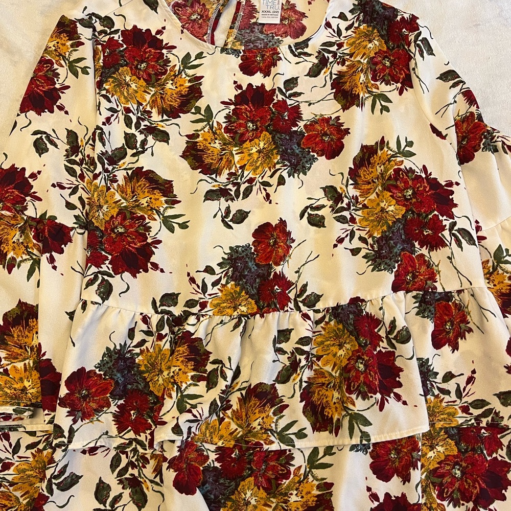 Time and tru fall floral blouse